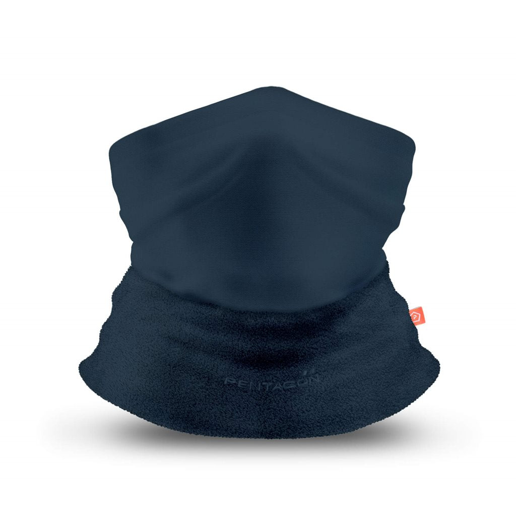 Braga de cuello Dual Fabric negra reversible mostrando microfibra absorbente y forro polar cálido