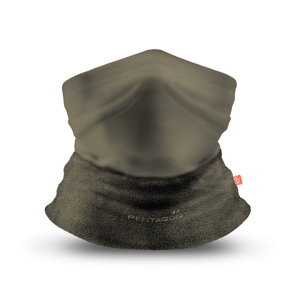 Braga de cuello Dual Fabric negra reversible mostrando microfibra absorbente y forro polar cálido