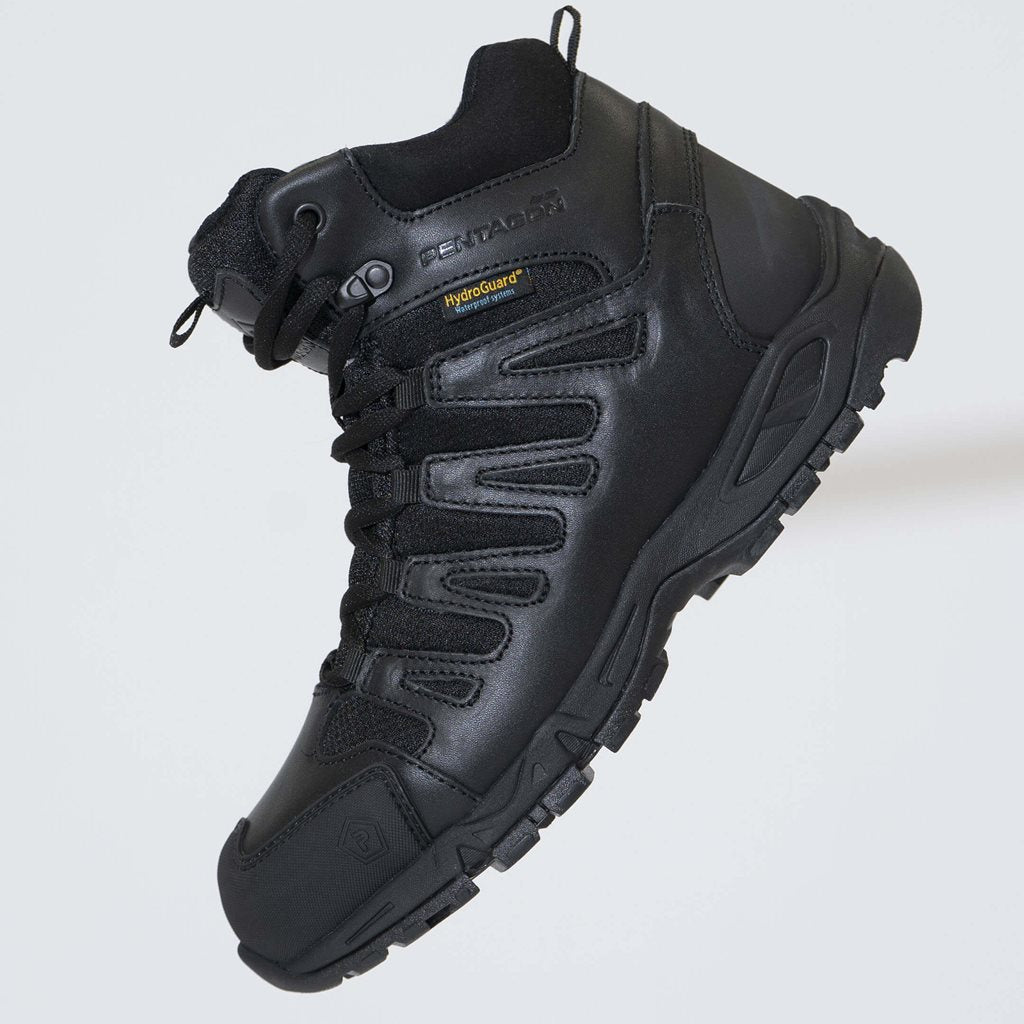 Botas ACHILLES XTR 6" negras, upper nylon 1200D y cuero, diseño táctico
