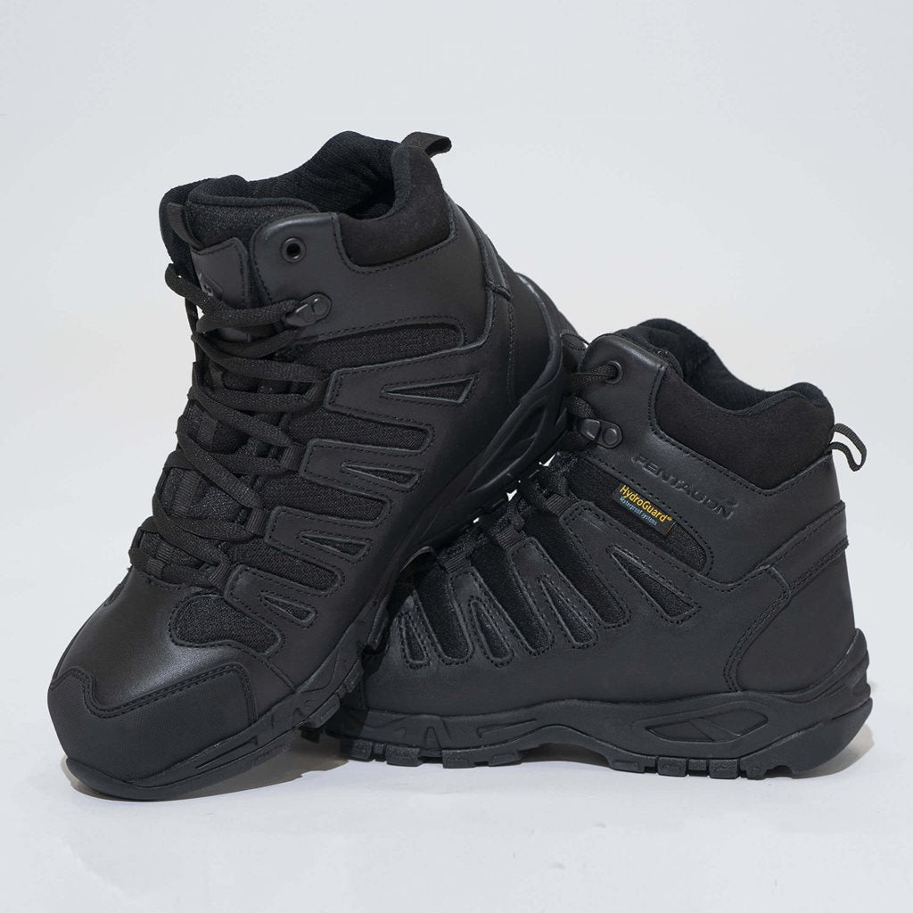 Botas ACHILLES XTR 6" negras, upper nylon 1200D y cuero, diseño táctico