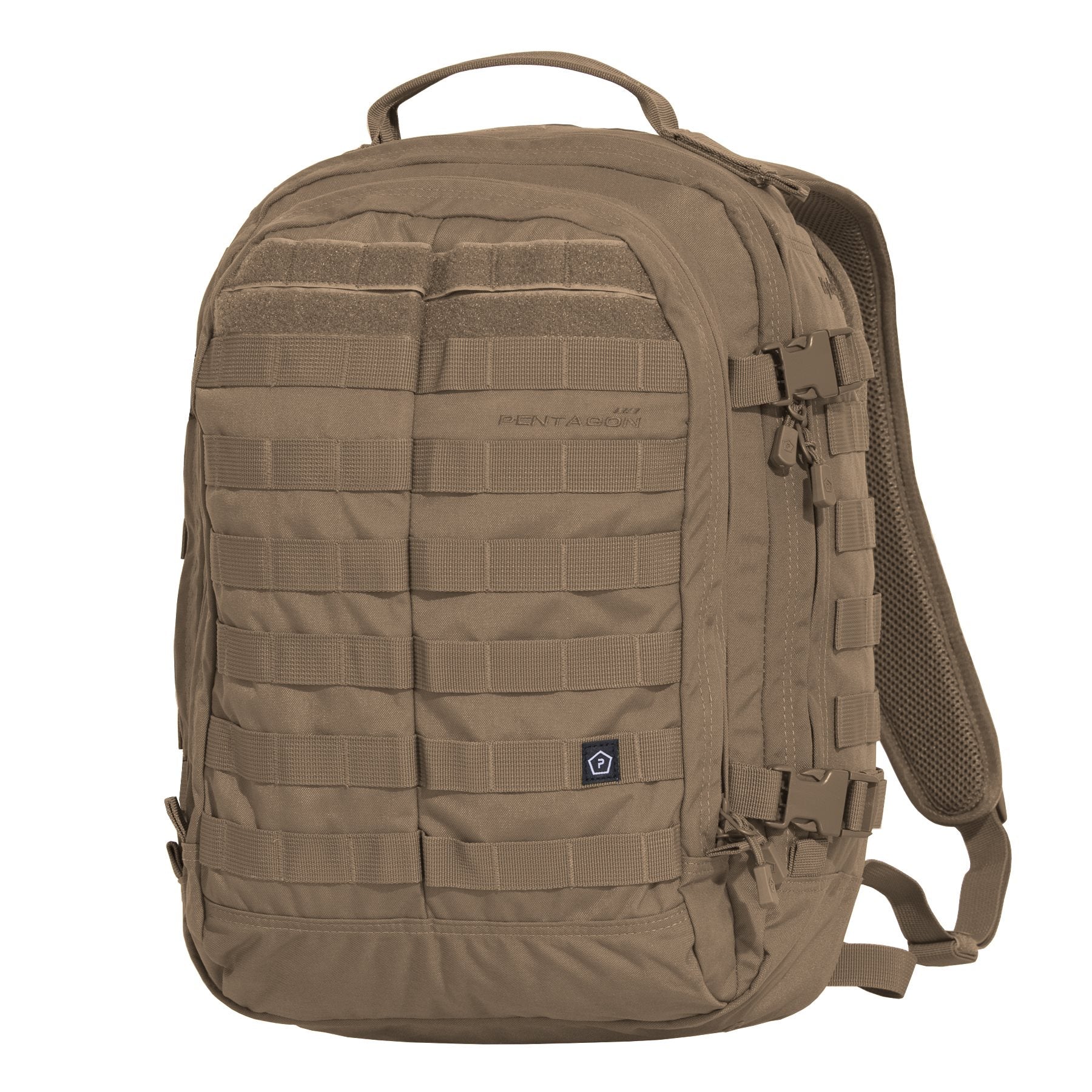 Mochila KYLER 36 L negra PENTAGON TACTICAL en nylon 500D, 2 compartimentos, compatible MOLLE/PALS