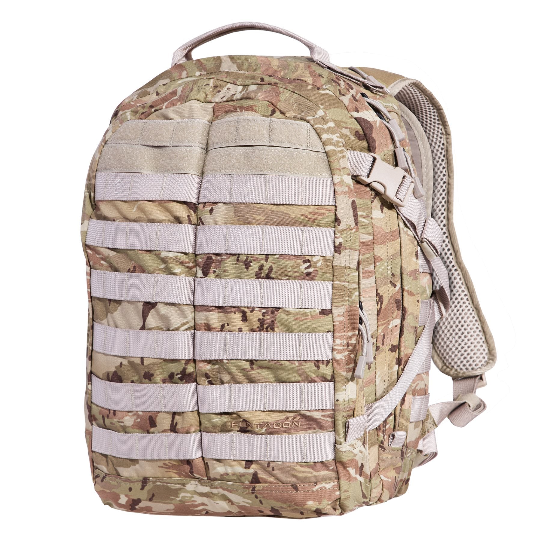 Mochila KYLER 36 L negra PENTAGON TACTICAL en nylon 500D, 2 compartimentos, compatible MOLLE/PALS