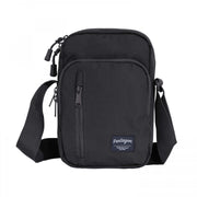 Bandolera KLEOS negra en poliester 600D con cuatro compartimentos