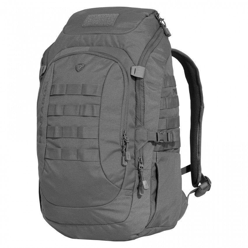Mochila EPOS 40 L negra de Pentagon Tactical con bolsillo frontal y adaptaciones para bolsa de hidratación