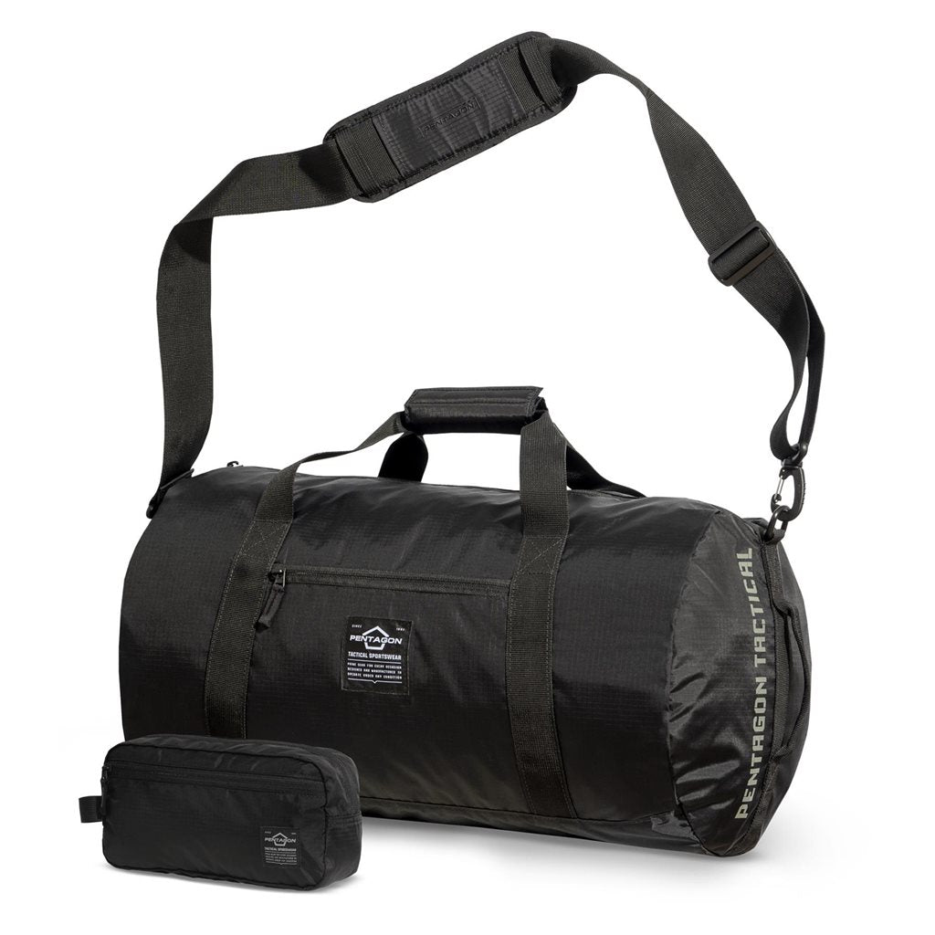 Bolsa de hombro KANON 2.0 negra, poliester 210T WR rip-stop, plegable
