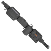 Cinturón ALISSOS negro con funda frontal y trasera, porta-botella desmontable y funda para gafas