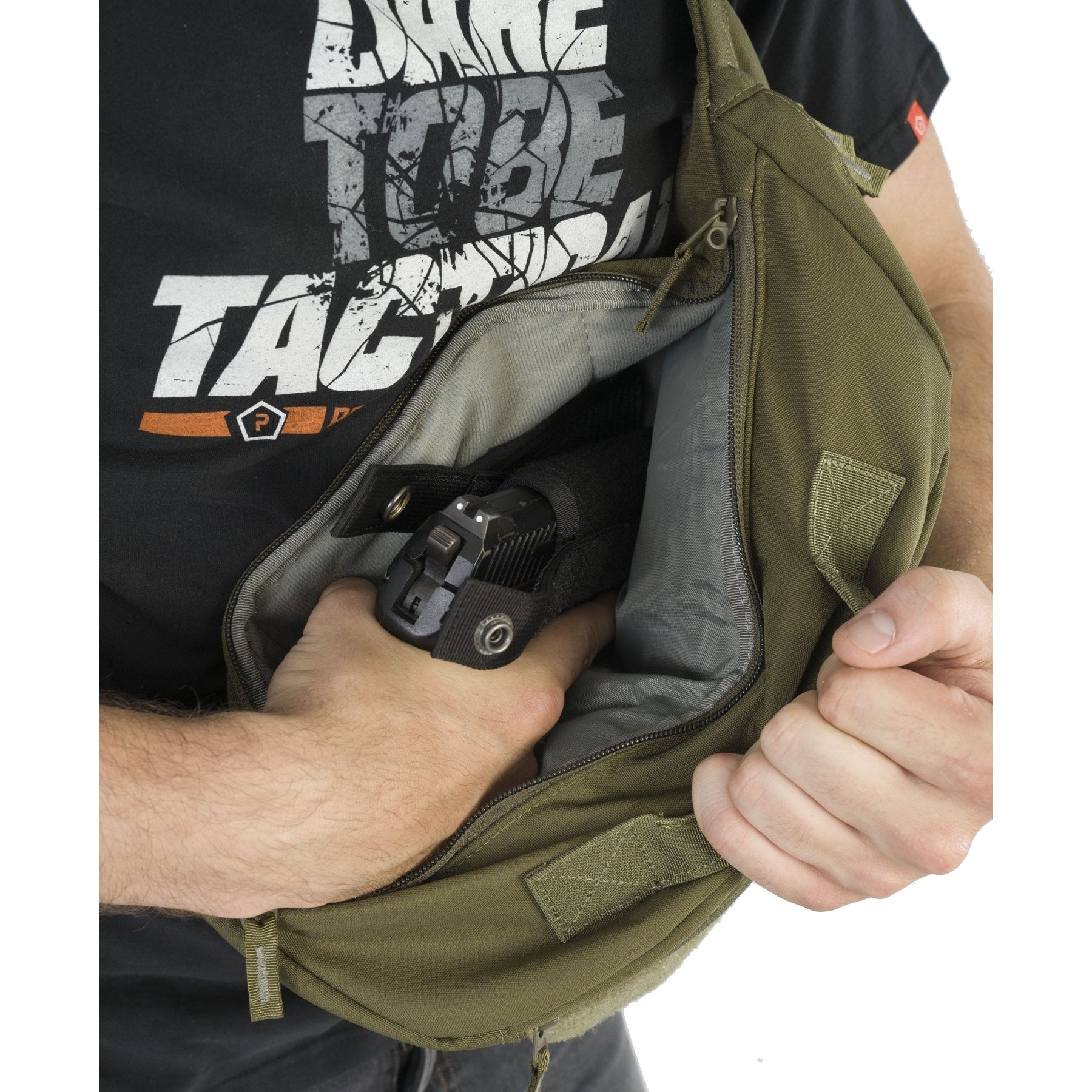 Bolsa de hombro TELAMON negra PENTAGON con MOLLE y cuatro bolsillos