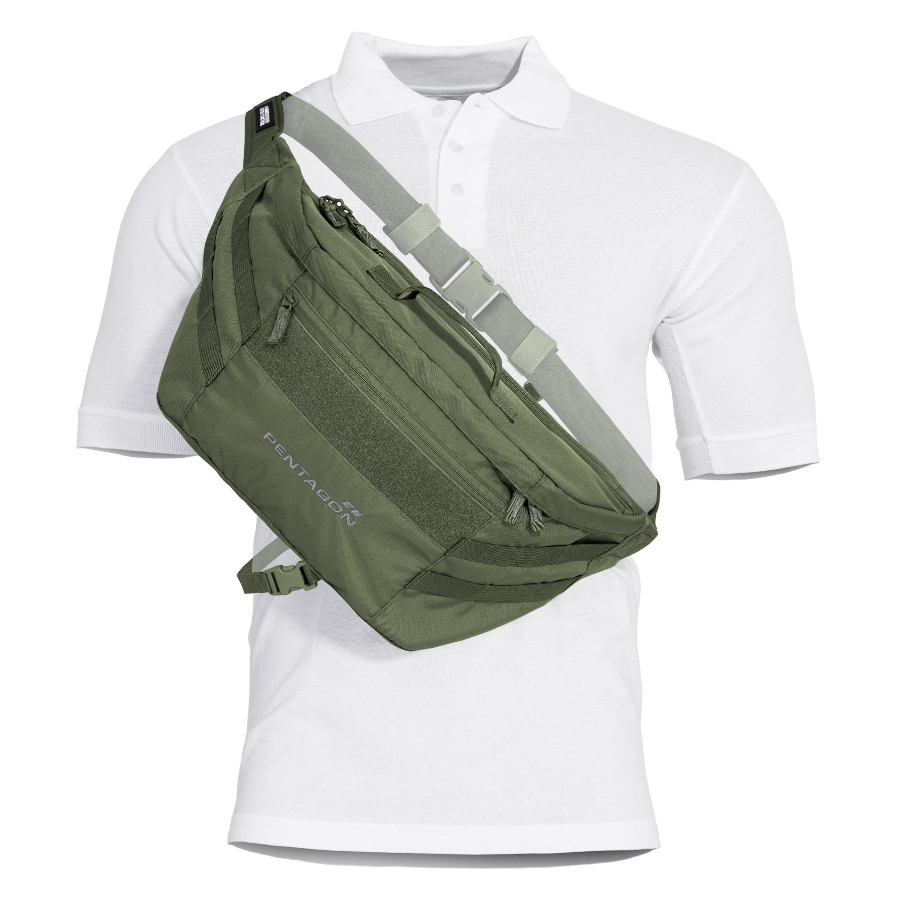 Bolso bandolera TELAMON negro PENTAGON con cinchas MOLLE/PALS