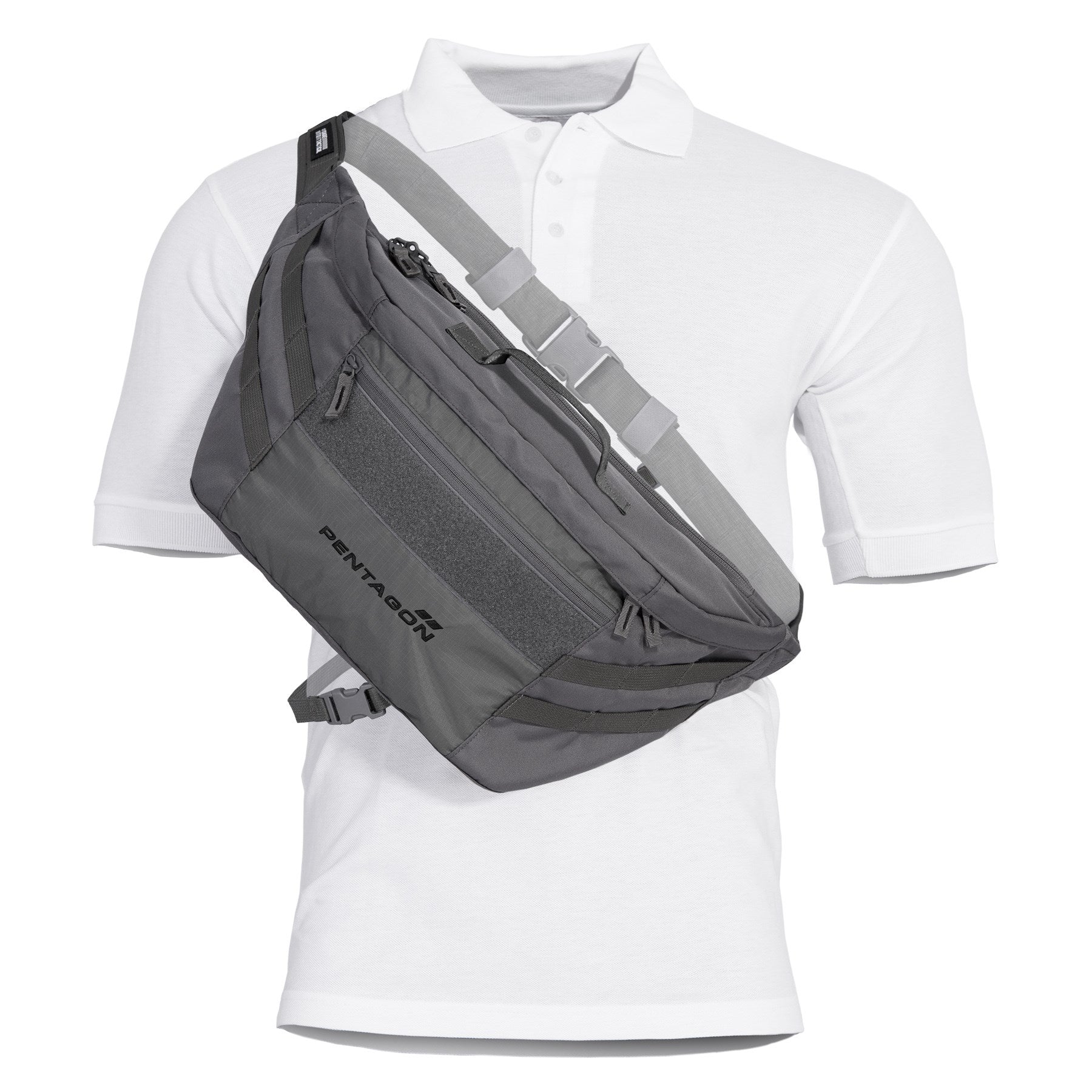 Bolso bandolera TELAMON negro PENTAGON con cinchas MOLLE/PALS