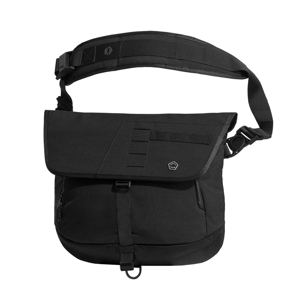 Bolsa bandolera CONSUL SIDE MESSENGER negra, impermeable, diseño vertical para equipo sensible