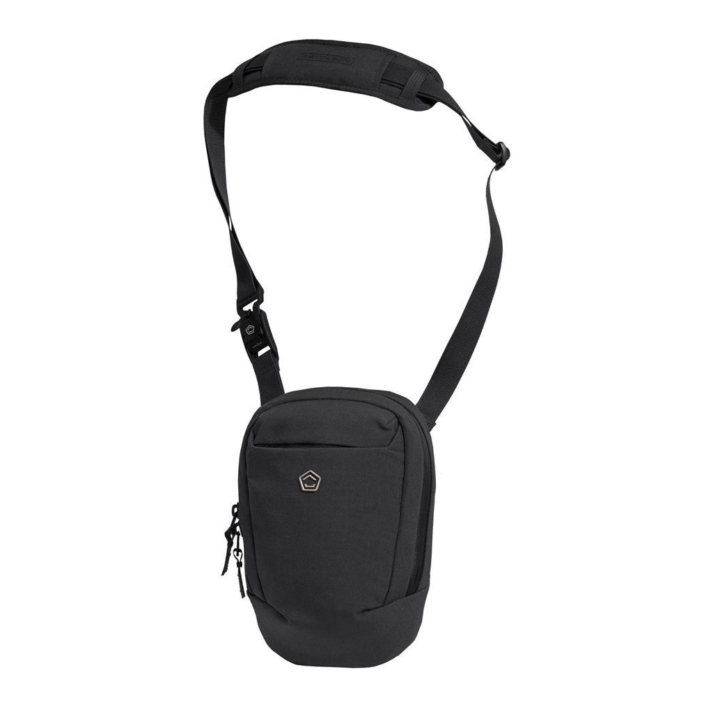Bolsa bandolera CONSUL Vertical Sling negra, impermeable, forro polar y acolchada para equipo sensible