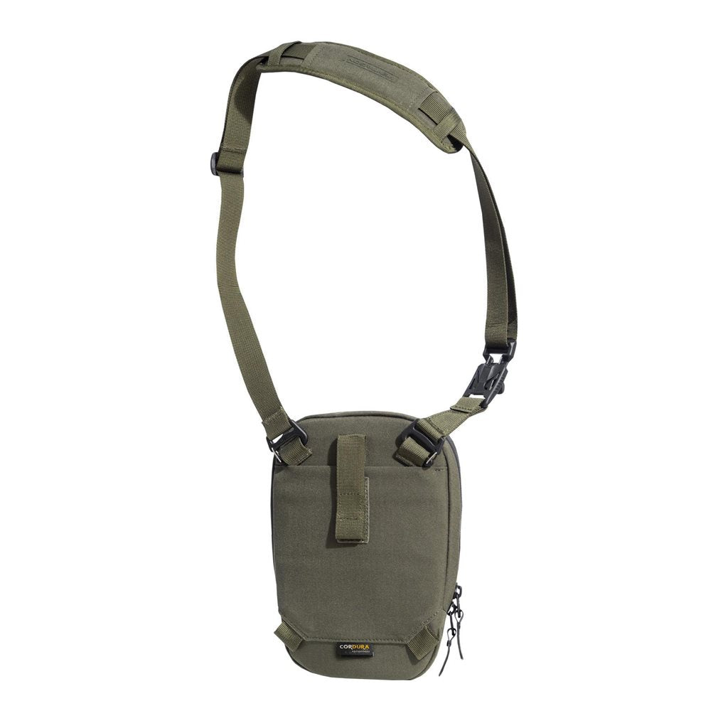 Bolsa bandolera CONSUL Vertical Sling negra, impermeable, forro polar y acolchada para equipo sensible