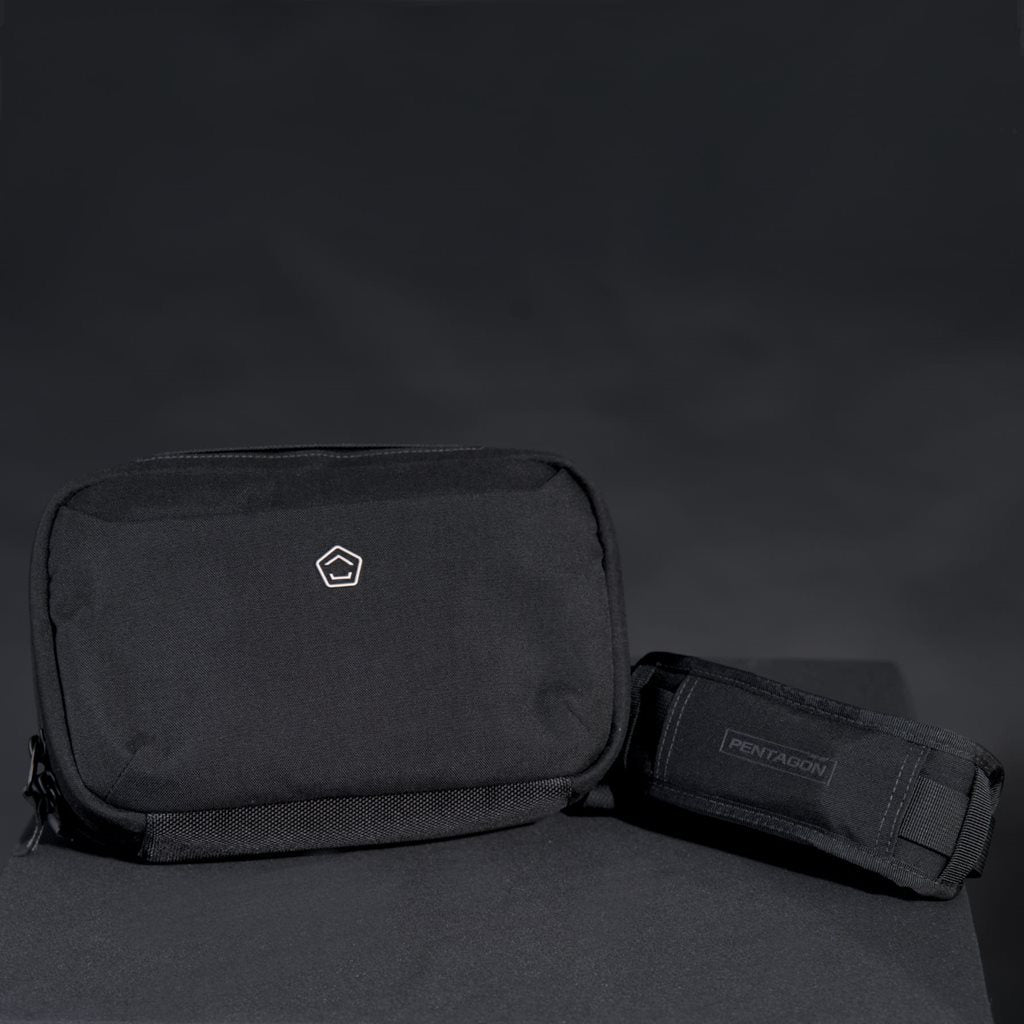 Bandolera CONSUL SLING negra, impermeable y acolchada, interior de felpa