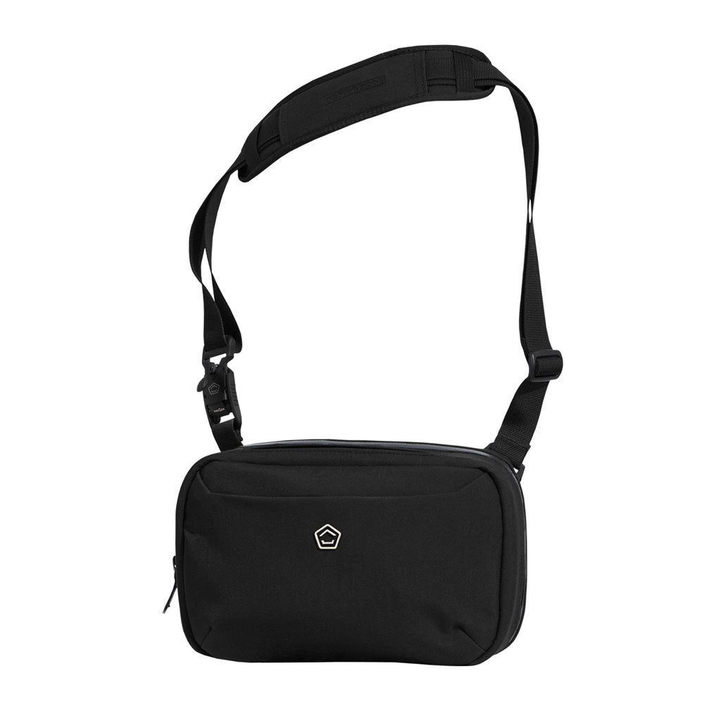 Bandolera CONSUL SLING negra, impermeable y acolchada, interior de felpa