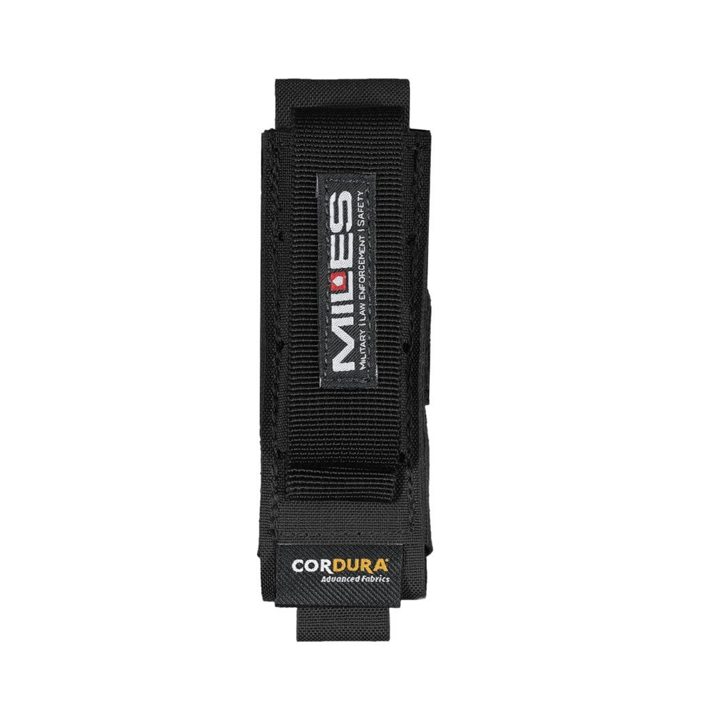 Funda táctica negra para cargador de pistola con solapa desmontable, compatible con MOLLE/PALS