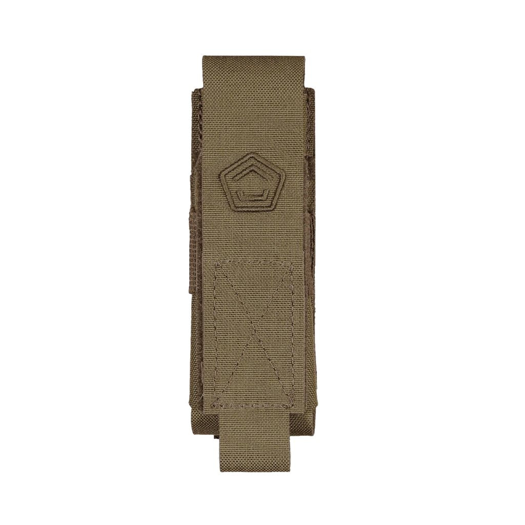 Funda táctica negra para cargador de pistola con solapa desmontable, compatible con MOLLE/PALS