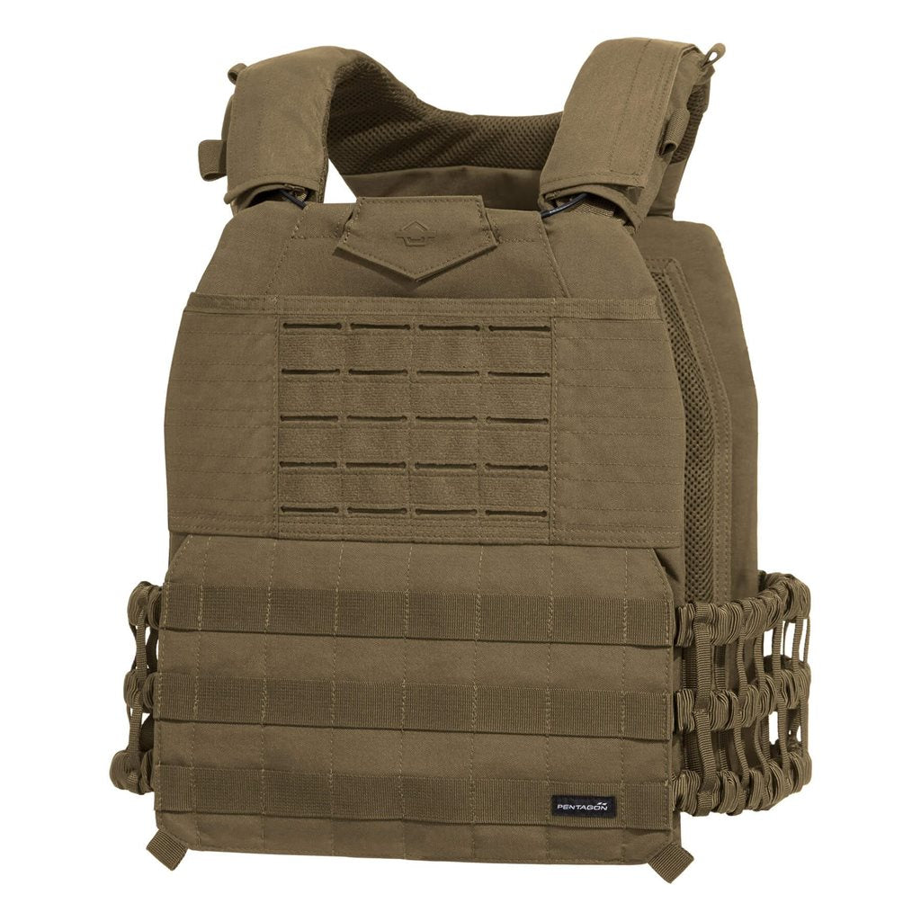 Chaleco portaplacas MILON MK2 negro en Cordura, vista delantera