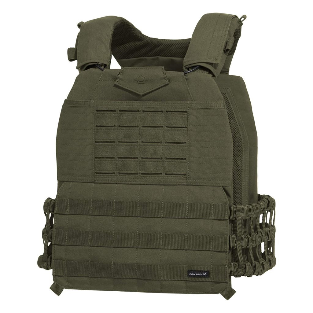 Chaleco portaplacas MILON MK2 negro en Cordura, vista delantera