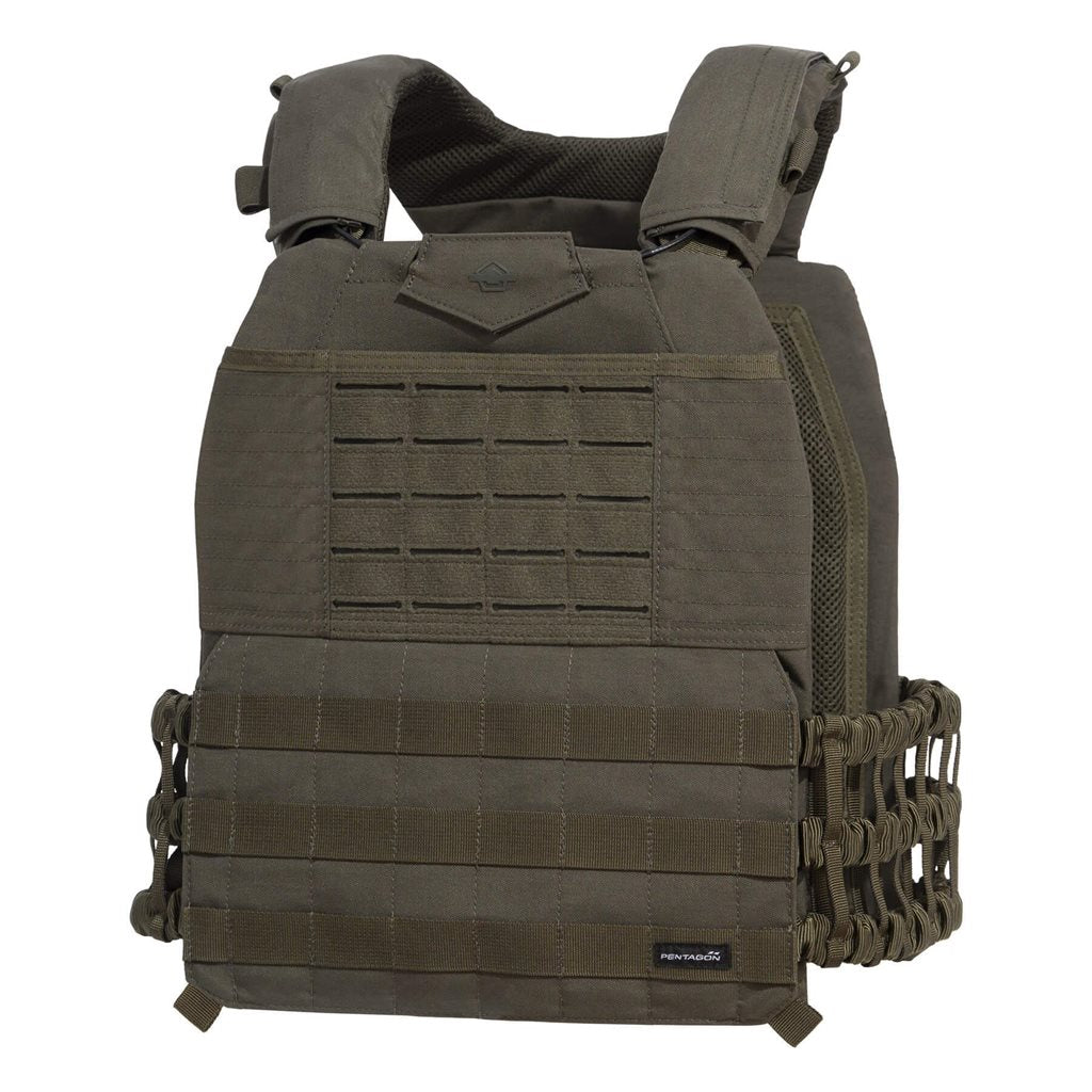 Chaleco portaplacas MILON MK2 negro en Cordura, vista delantera