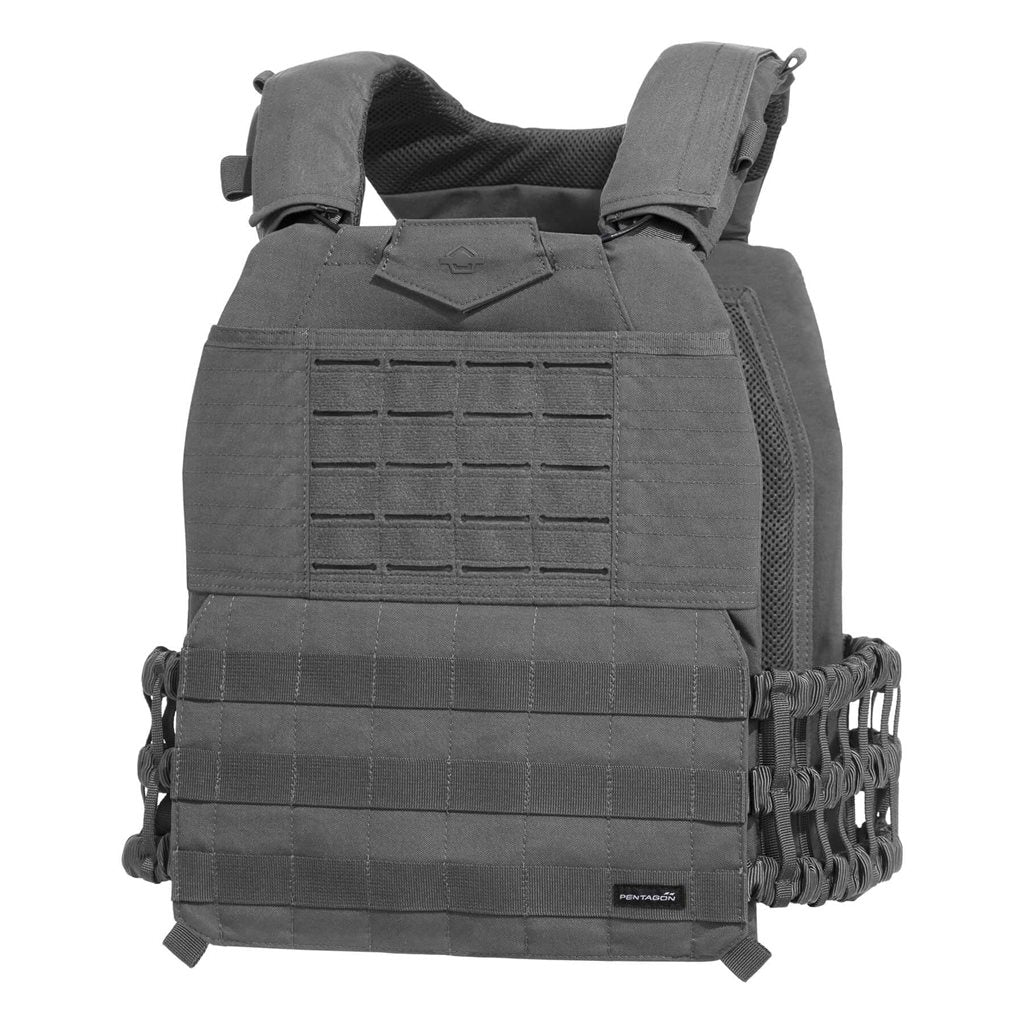 Chaleco portaplacas MILON MK2 negro en Cordura, vista delantera