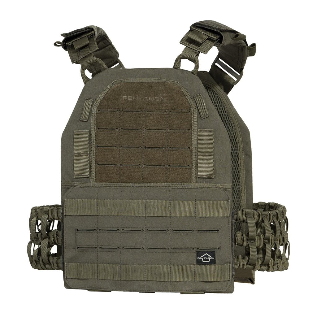 Chaleco portaplacas Vesta ASPIS negro en nylon Cordura con sistema modular PALS/MOLLE