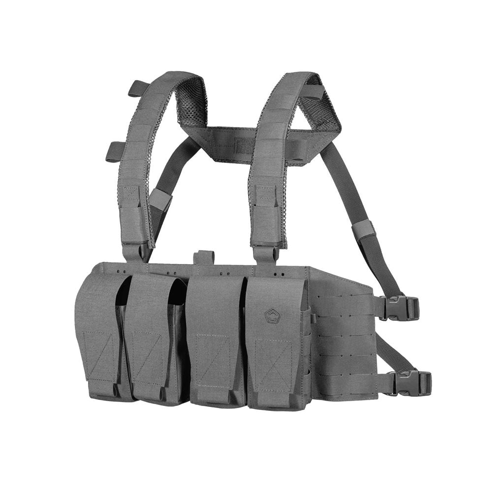 Chaleco AMINA Hybrid Recon Chest Rig negro en nylon Cordura 500D resistente