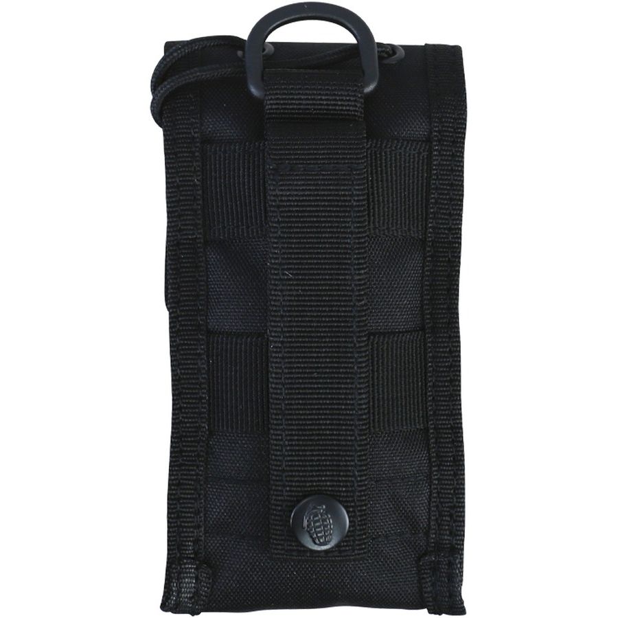 Funda MOLLE protectora para teléfono con cordón ajustable, negra, 15 x 8 x 4 cm