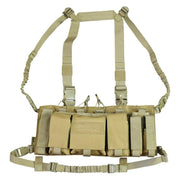 Chaleco táctico Trojan Chest Rig Coyote en color coyote con portacargadores y correas ajustables