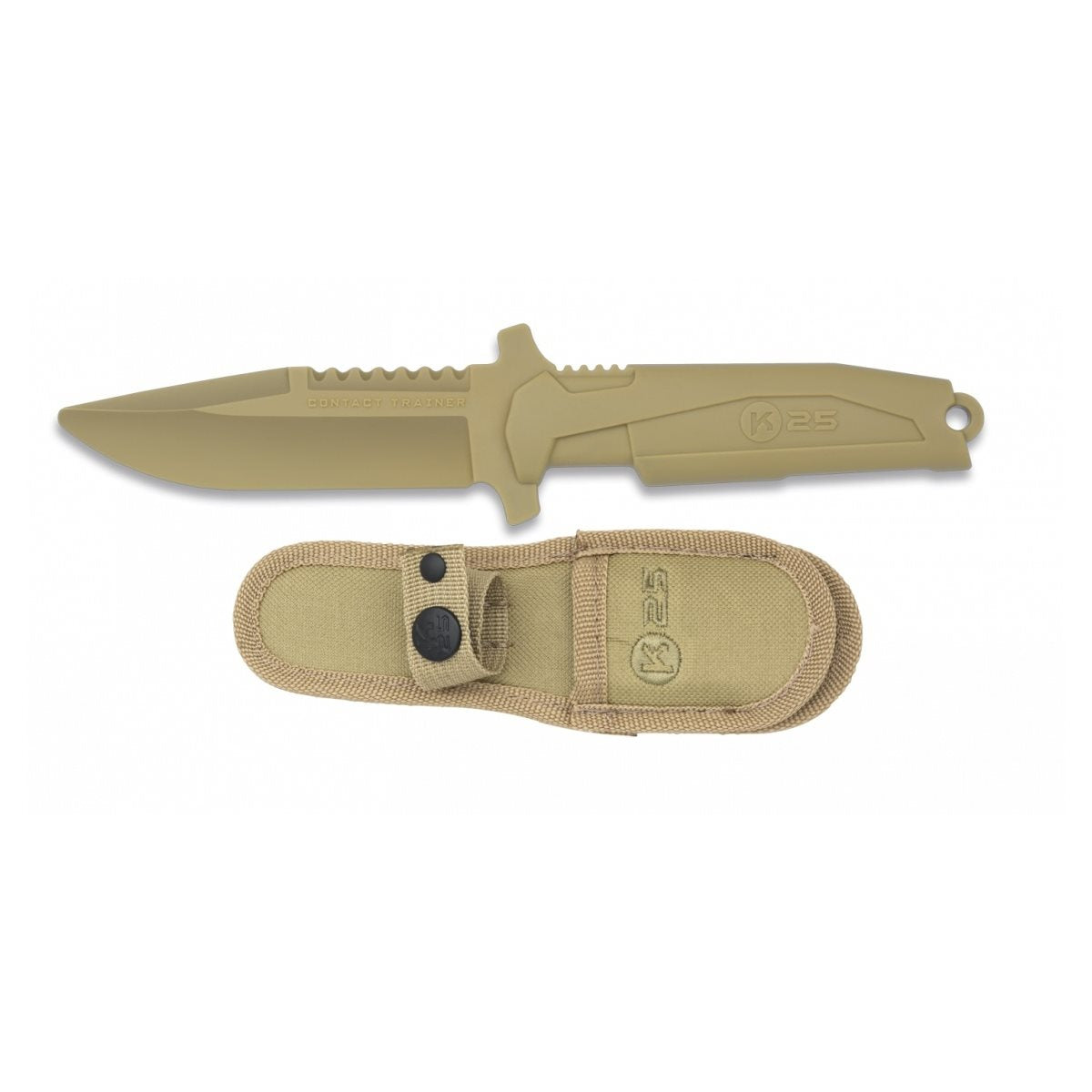 Cuchillo de entrenamiento color arena con funda - modelo de práctica