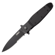 Navaja plegable BOMBASTIC hoja combinada negra 84 mm acero 8Cr13MoV clip de cinturon 201 mm