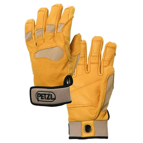 Guantes CORDEX PLUS de cuero amarillos, vista delantera con palma reforzada