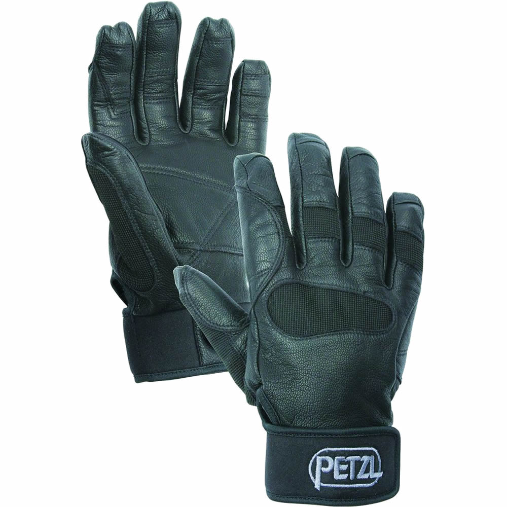 Guantes CORDEX PUS de cuero negros, vista que muestra palma reforzada