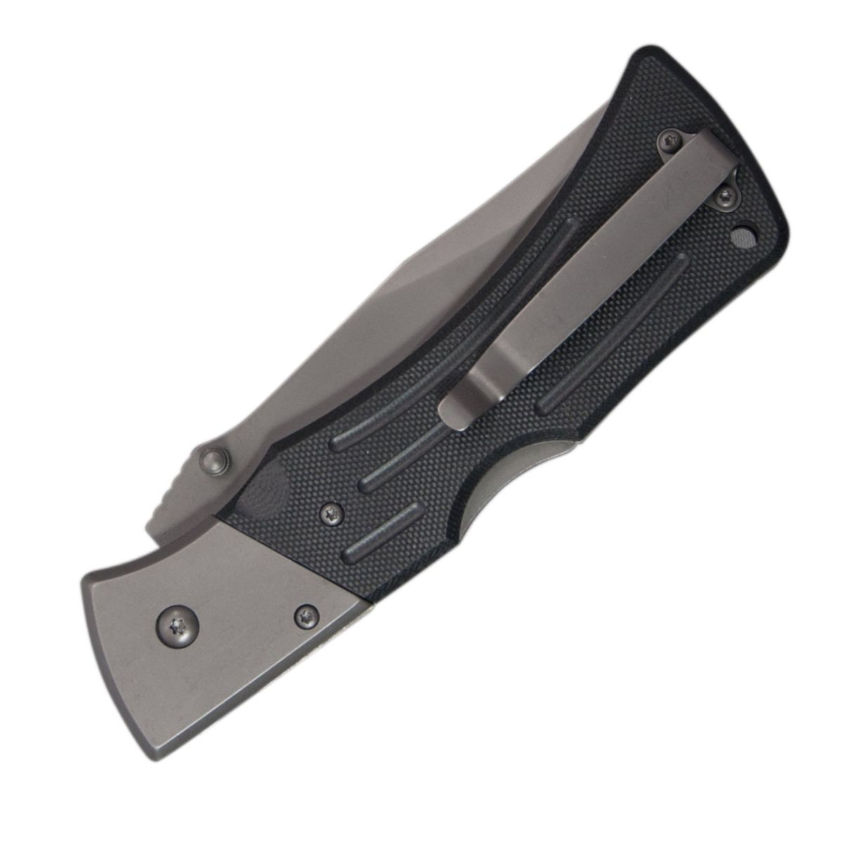 Navaja plegable G10 MULE TANTO negra con hoja tanto combinada y filo dentado