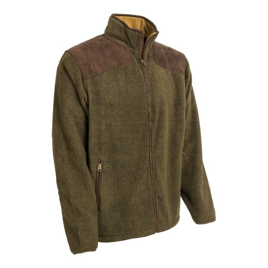 Chaqueta polar Tramp verde oscuro con cremallera y bolsillos cerrados