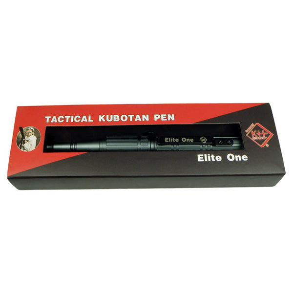 Bolígrafo táctico negro de duraluminio con función de kubotan
