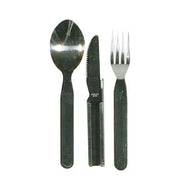 Set de cubiertos NATO 3 piezas (cuchillo 16,5 cm, cuchara 18,5 cm, tenedor 17,5 cm)