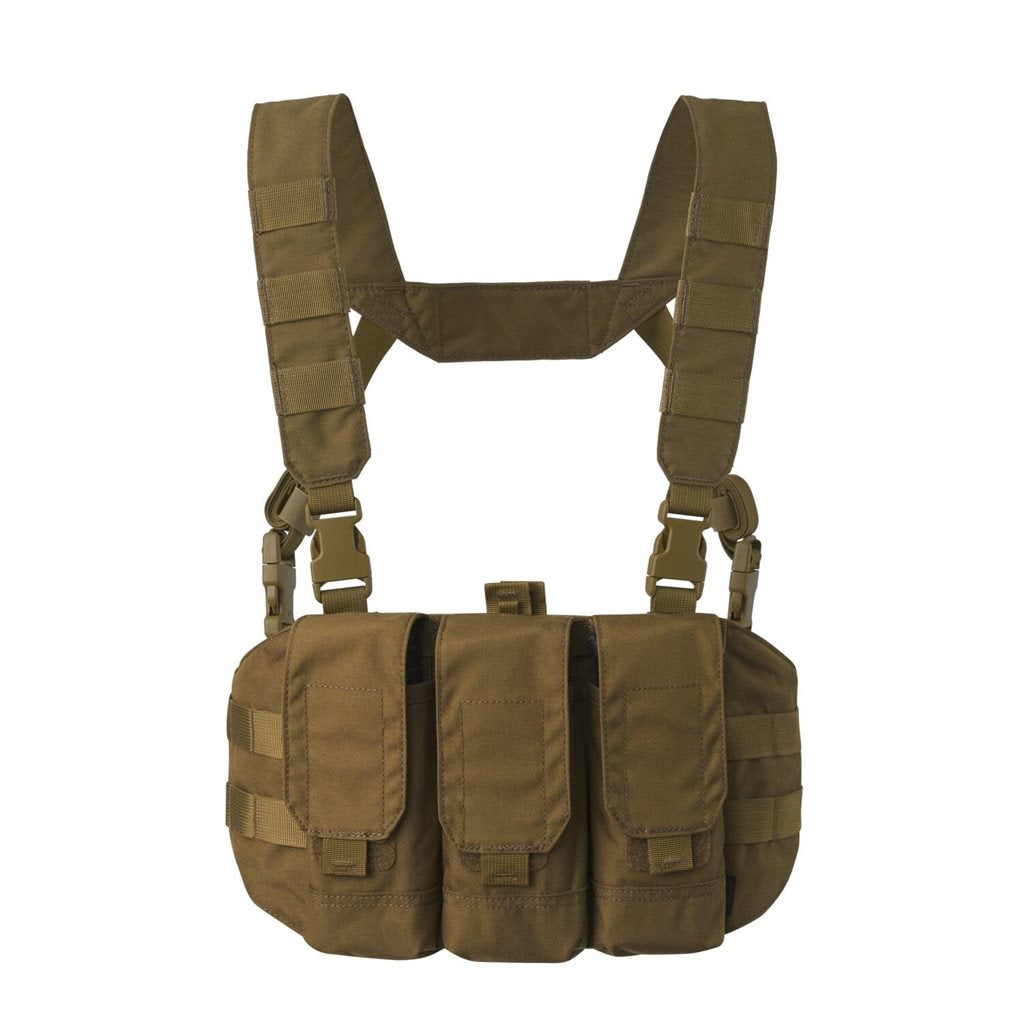 Chaleco chest rig CHICOM Cordura negro con tres bolsas para cargadores AR/AK