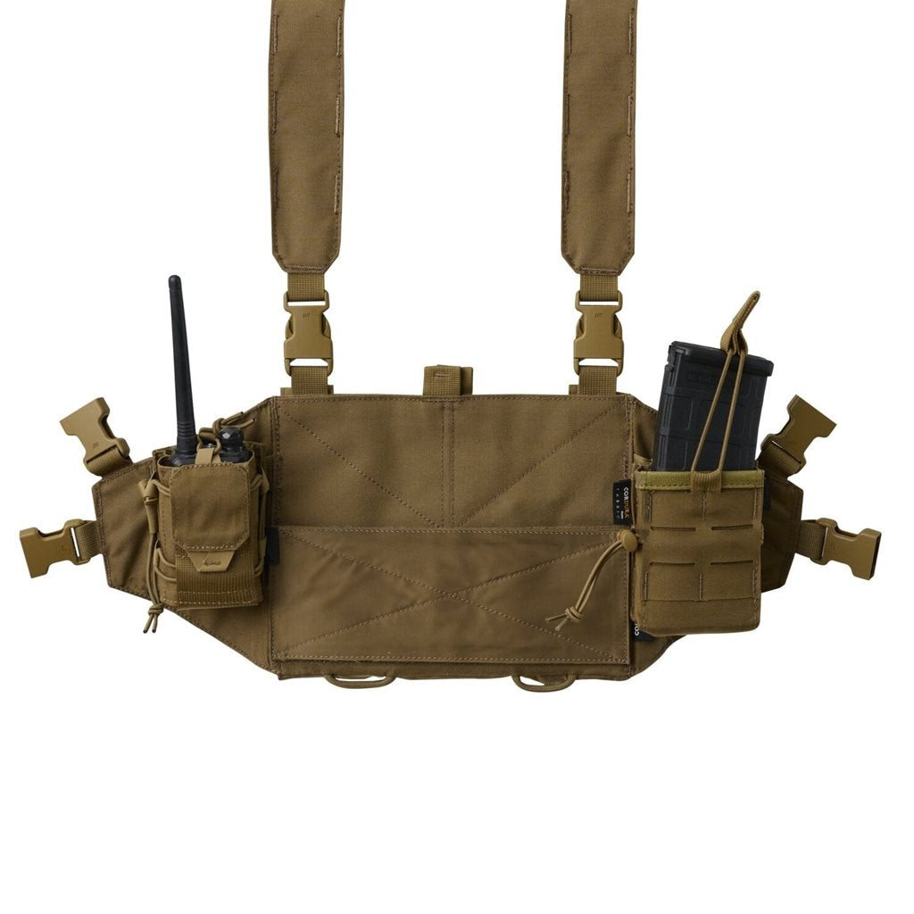 Chaleco chest rig CHICOM Cordura negro con tres bolsas para cargadores AR/AK