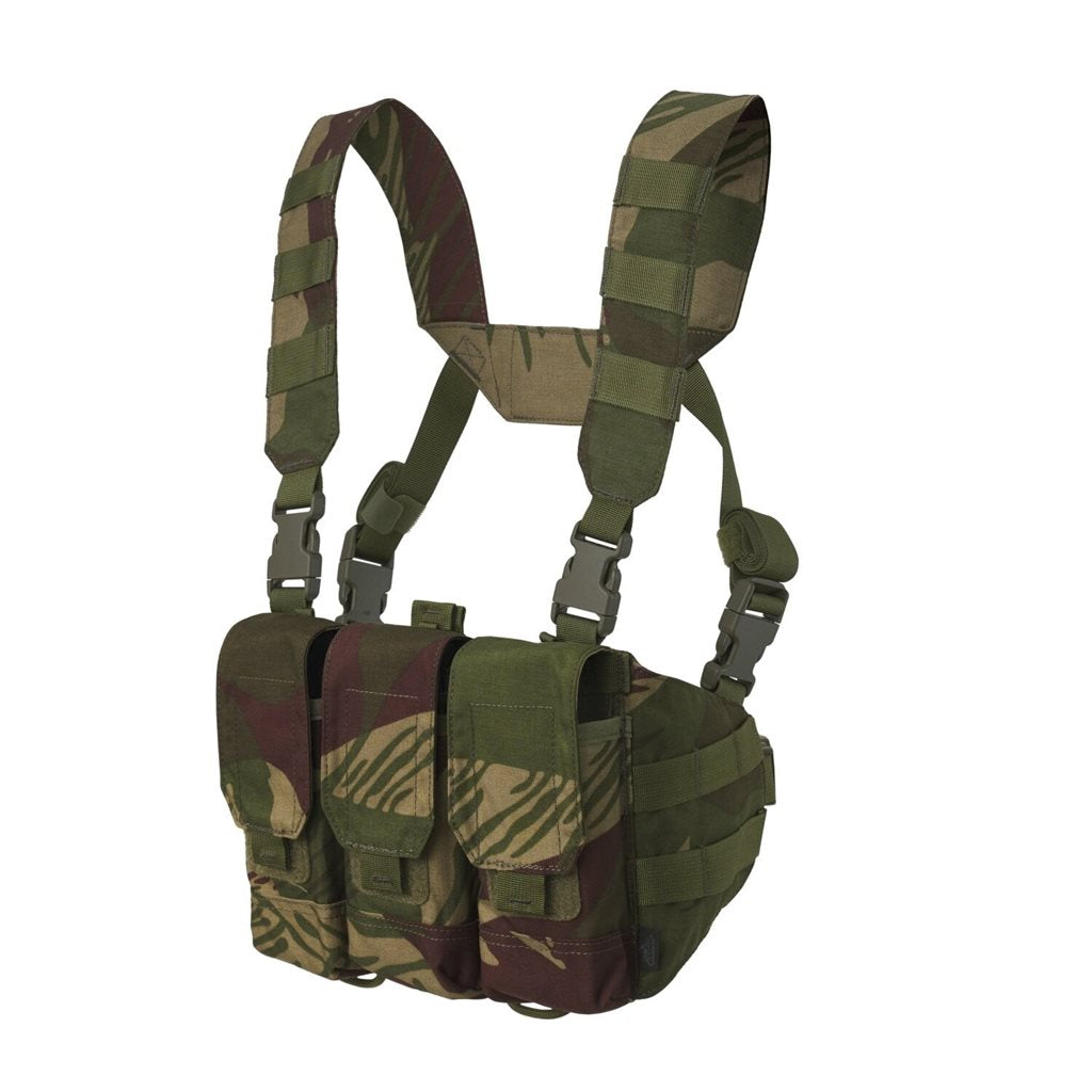 Chaleco chest rig CHICOM Cordura negro con tres bolsas para cargadores AR/AK
