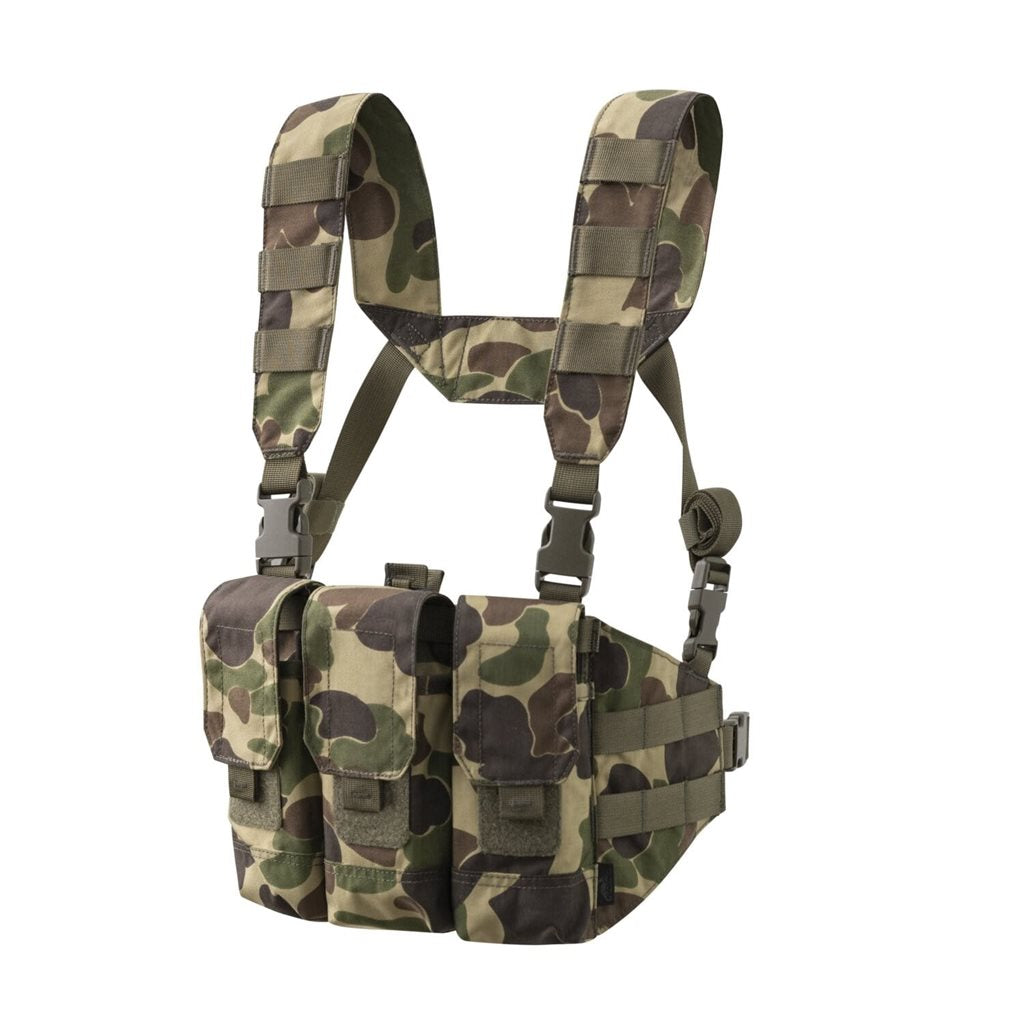 Chaleco chest rig CHICOM Cordura negro con tres bolsas para cargadores AR/AK