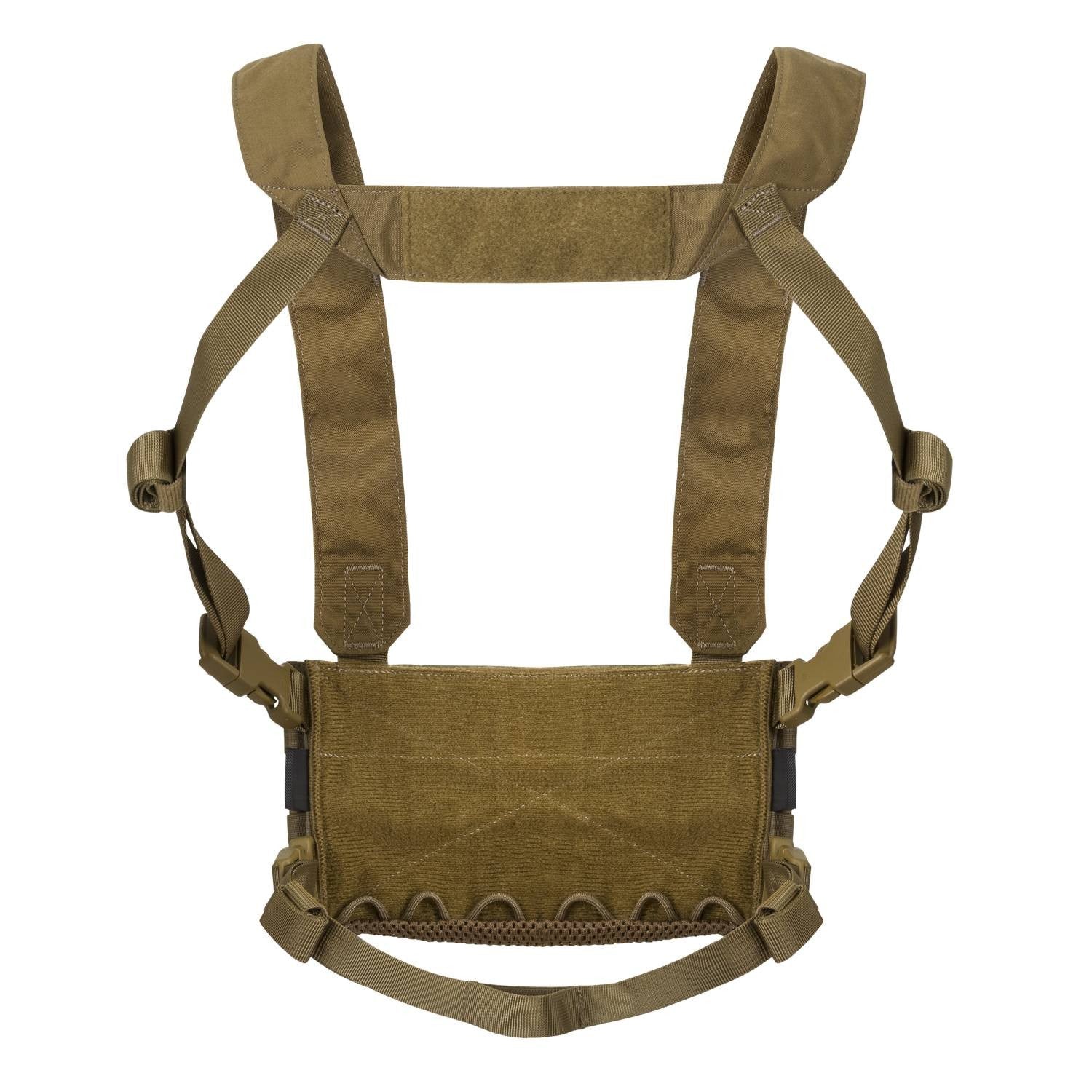 Chest Rig COMPETITION negro con correas y bolsillos modulares, vista frontal