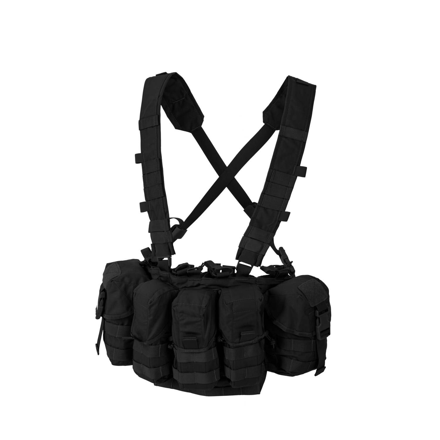 Chest Rig GUARDIAN Cordura Verde, pechera táctica con varias bolsas portacargadores y fundas universales