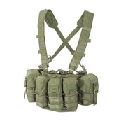 Chest Rig GUARDIAN Cordura Verde, pechera táctica con varias bolsas portacargadores y fundas universales