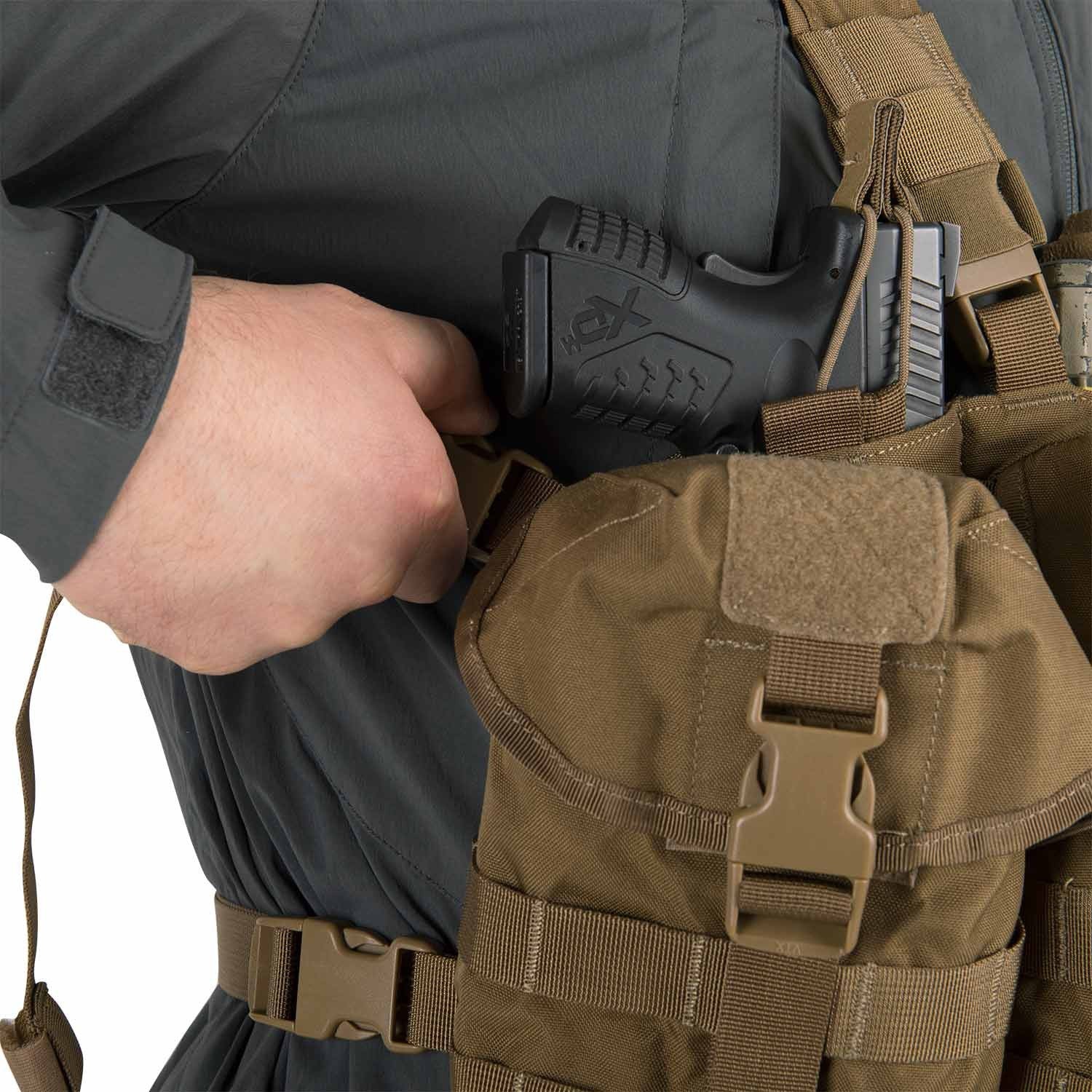 Chest Rig GUARDIAN Cordura Verde, pechera táctica con varias bolsas portacargadores y fundas universales