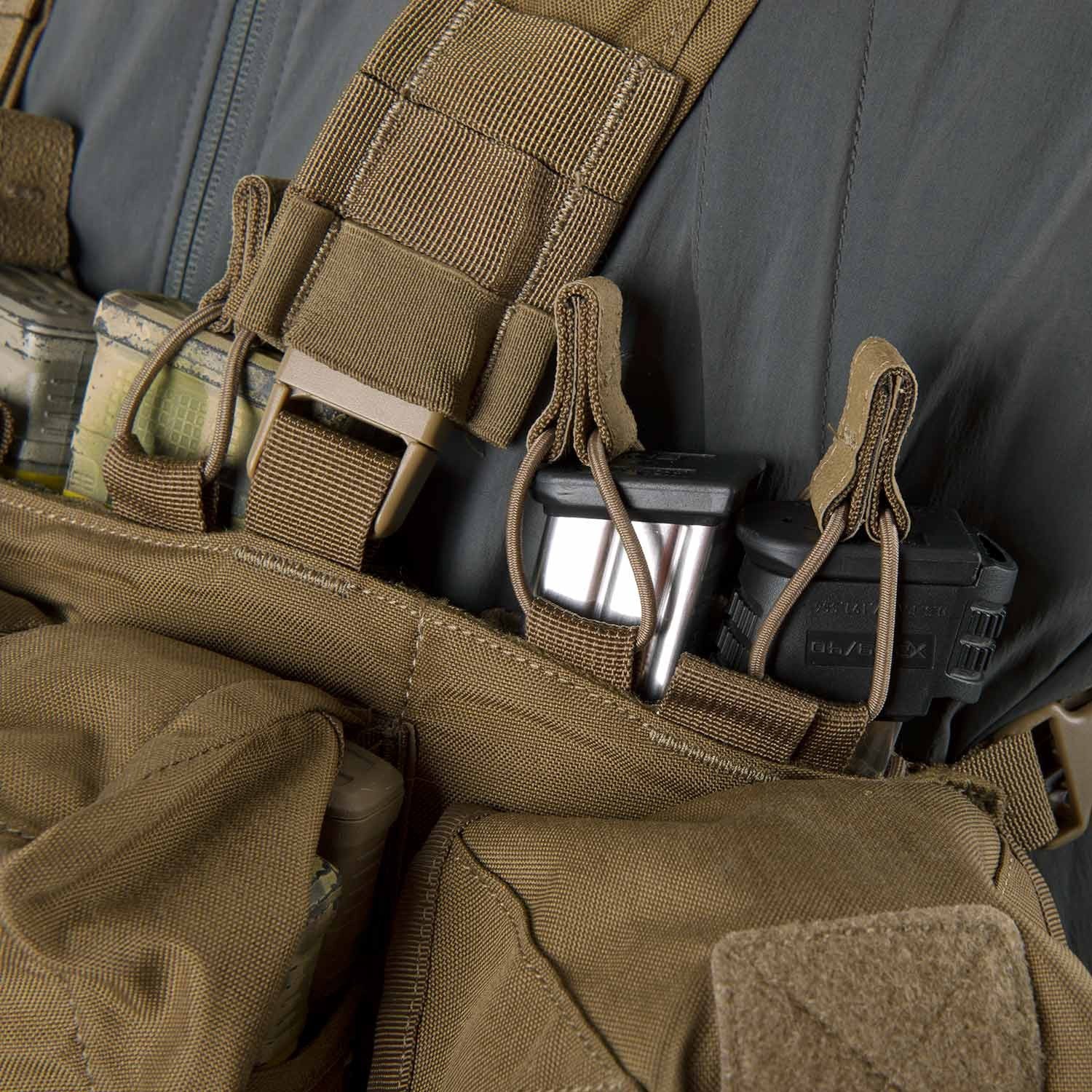 Chest Rig GUARDIAN Cordura Verde, pechera táctica con varias bolsas portacargadores y fundas universales
