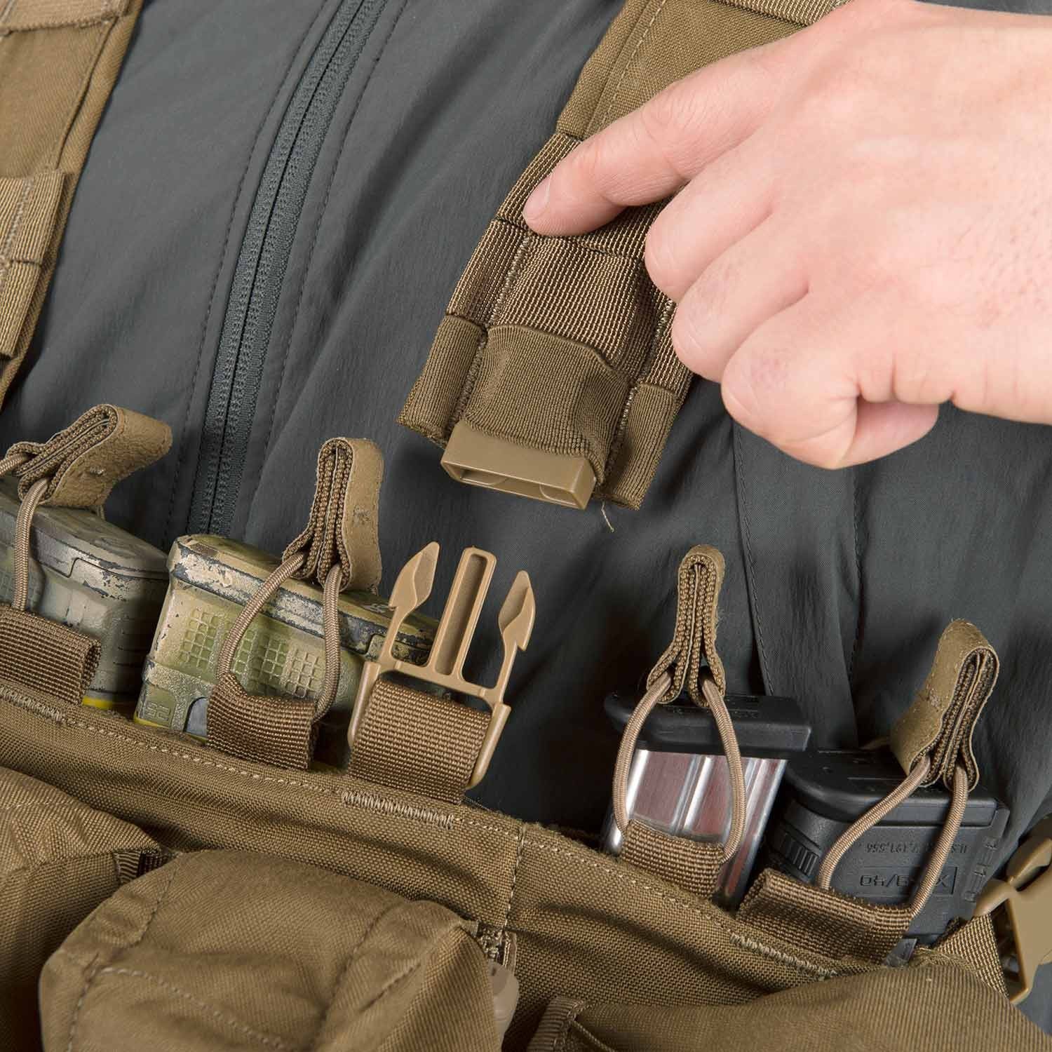 Chest Rig GUARDIAN Cordura Verde, pechera táctica con varias bolsas portacargadores y fundas universales