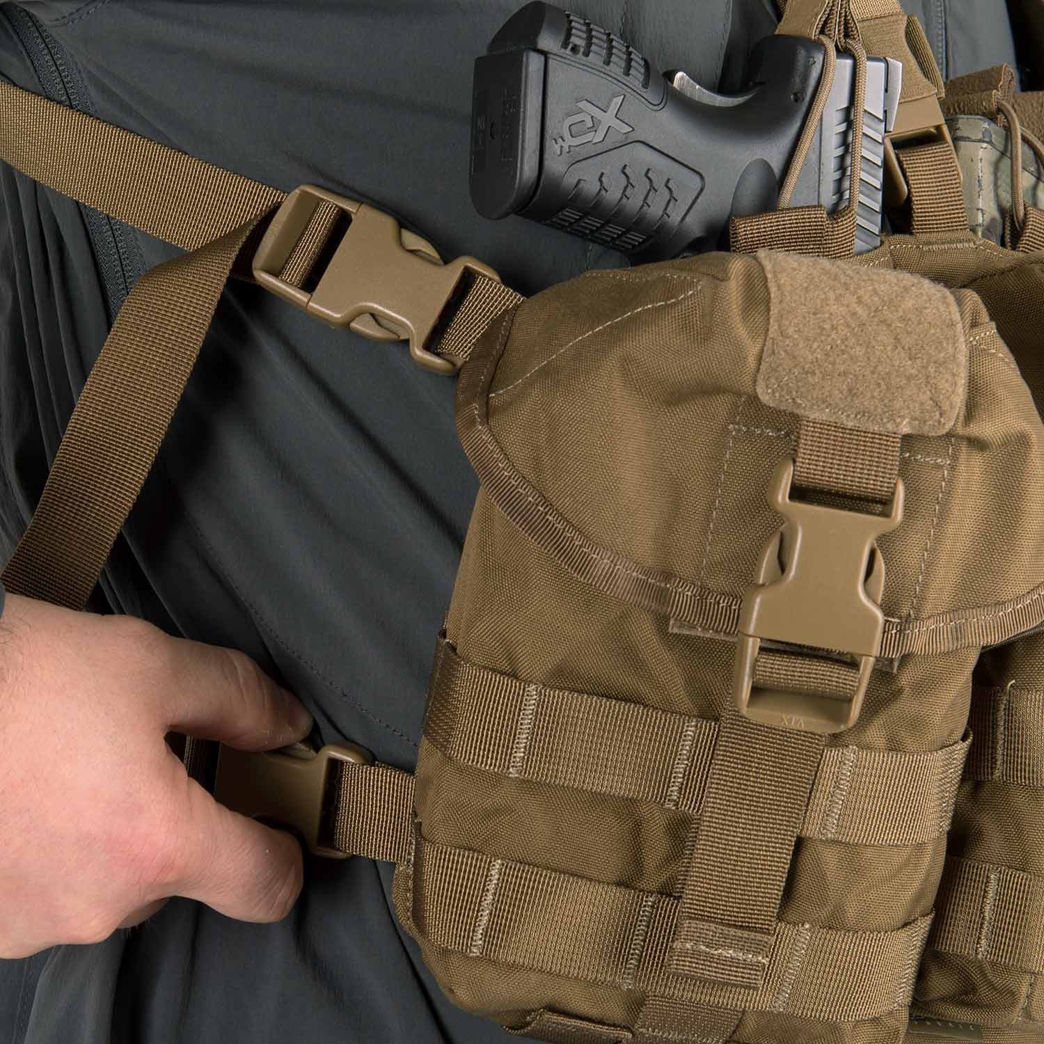 Chest Rig GUARDIAN Cordura Verde, pechera táctica con varias bolsas portacargadores y fundas universales