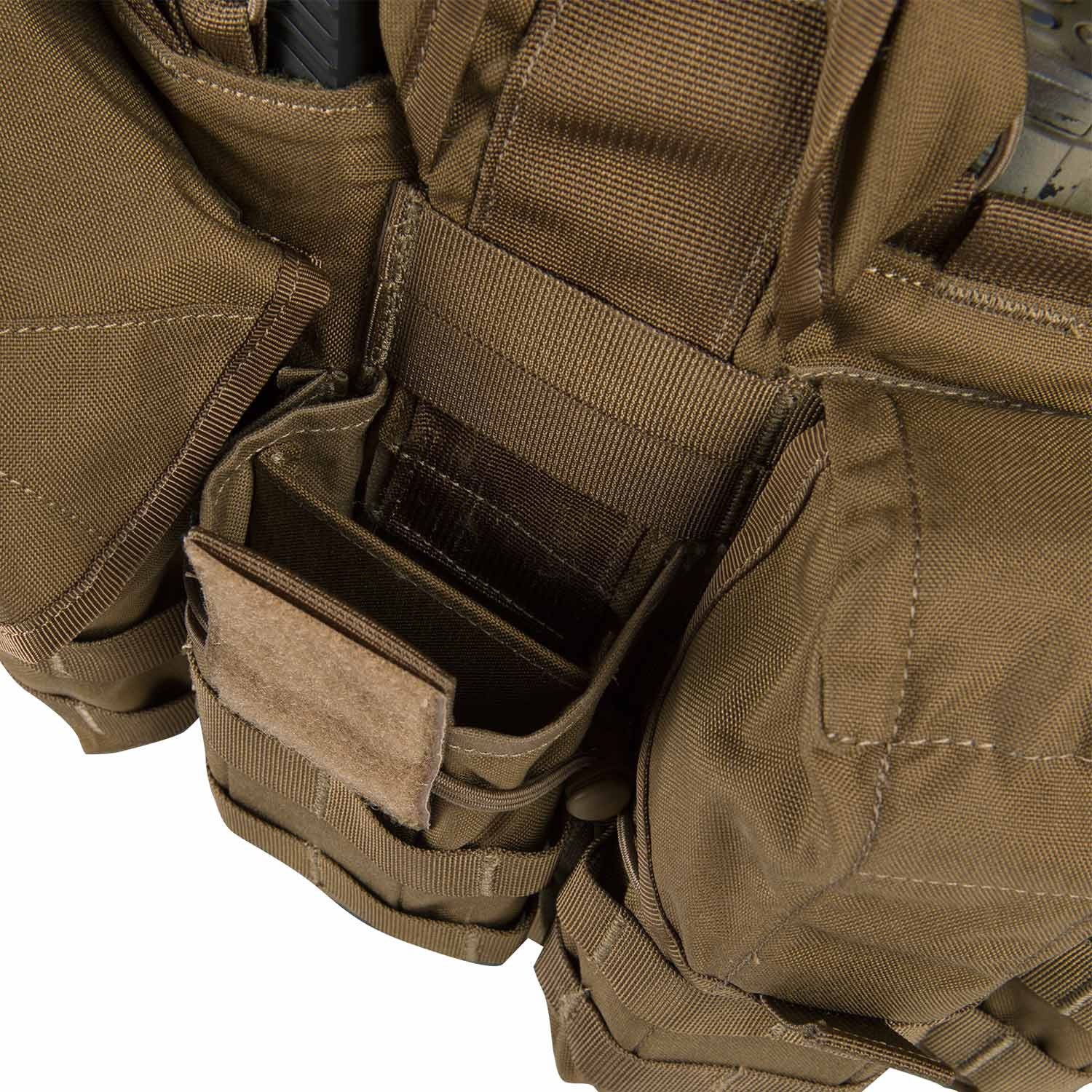 Chest Rig GUARDIAN Cordura Verde, pechera táctica con varias bolsas portacargadores y fundas universales