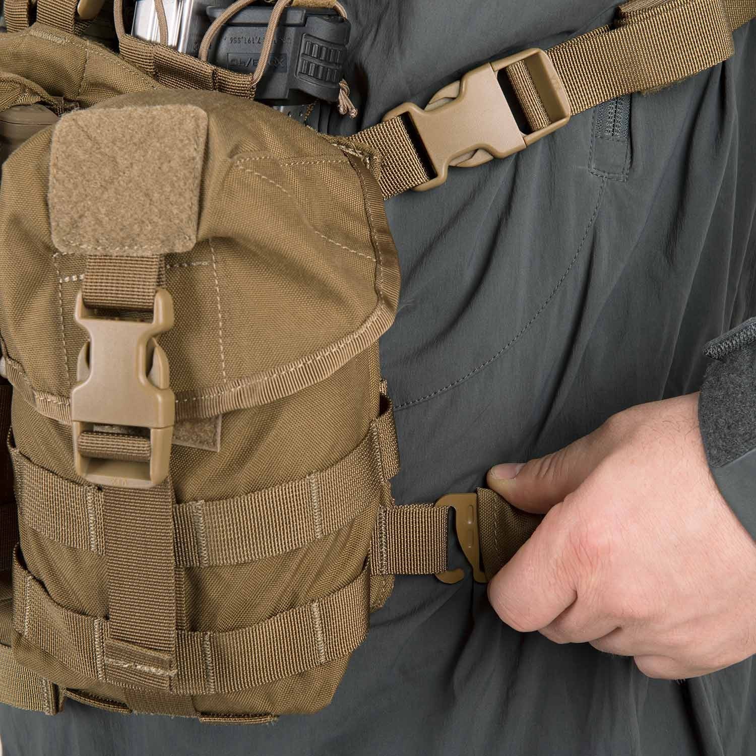 Chest Rig GUARDIAN Cordura Verde, pechera táctica con varias bolsas portacargadores y fundas universales