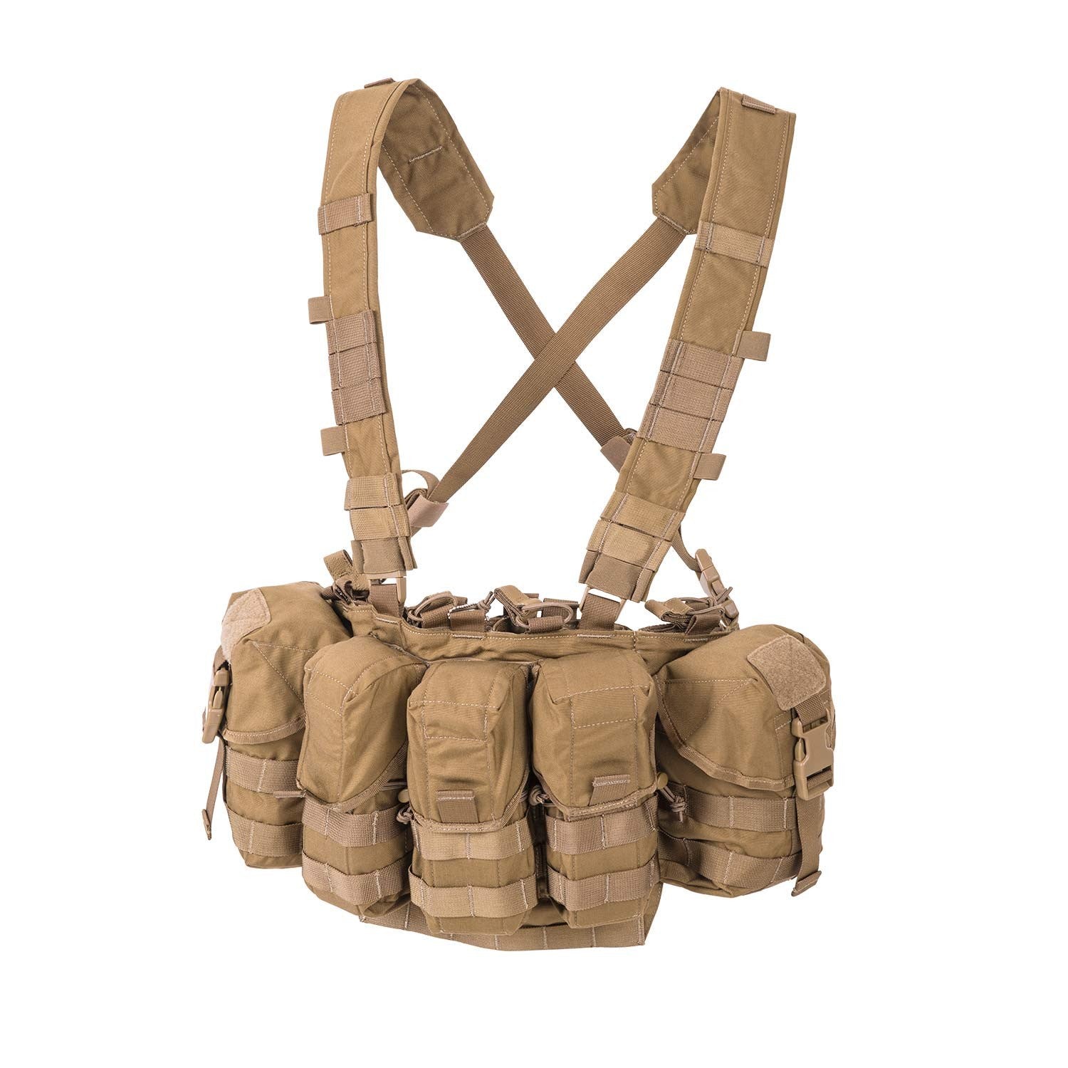 Chest Rig GUARDIAN Cordura Verde, pechera táctica con varias bolsas portacargadores y fundas universales